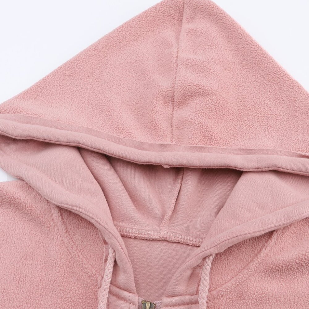 NWT Bishop Sleeve Zip Up Hoodie Jacket with Flap Pockets - Picture 5 of 8